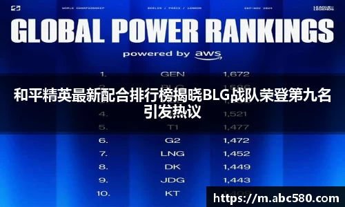 和平精英最新配合排行榜揭晓BLG战队荣登第九名引发热议